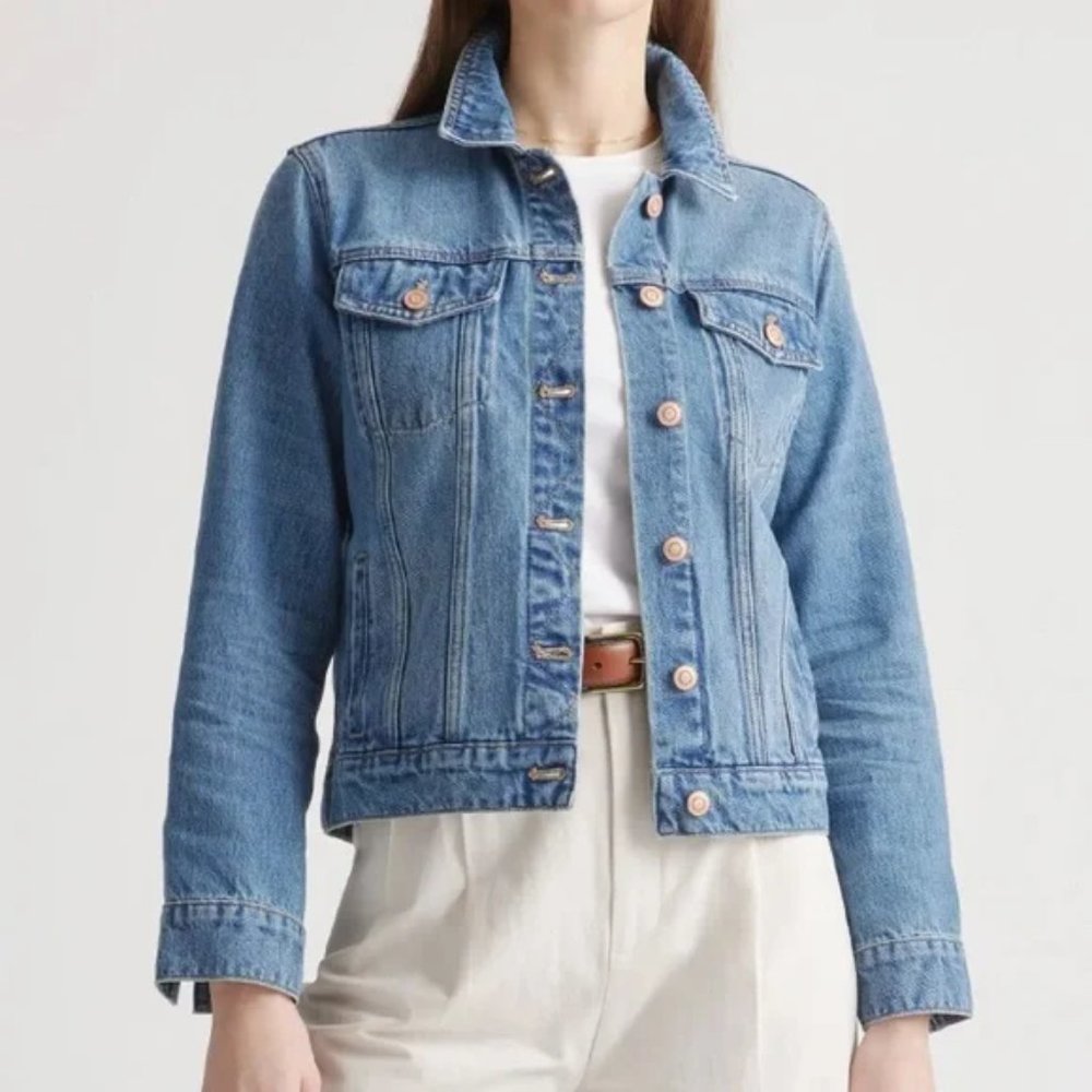 Quince Denim Trucker Jean Jacket Small NWT